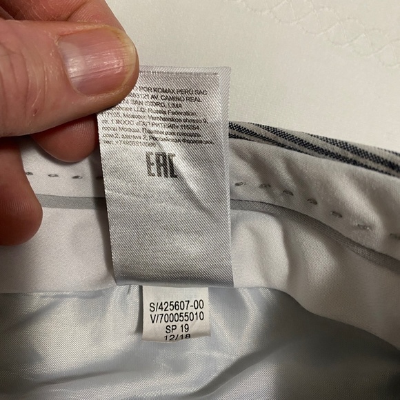 Banana Republic Sloan Women's Striped Cotton Blend Pants Size 14 - Picture 8 of 11